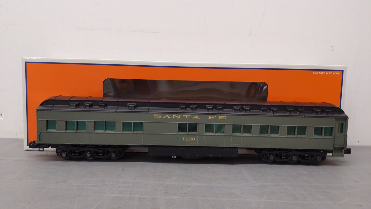 Lionel 2027100 O Gauge Santa Fe Station Sounds Diner Car #1406 LN/Box