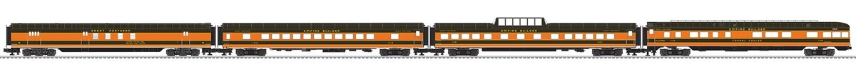 Lionel 2427080 O BTO GN Empire Builder 21'' Passenger Car 4-Pack MT/Box