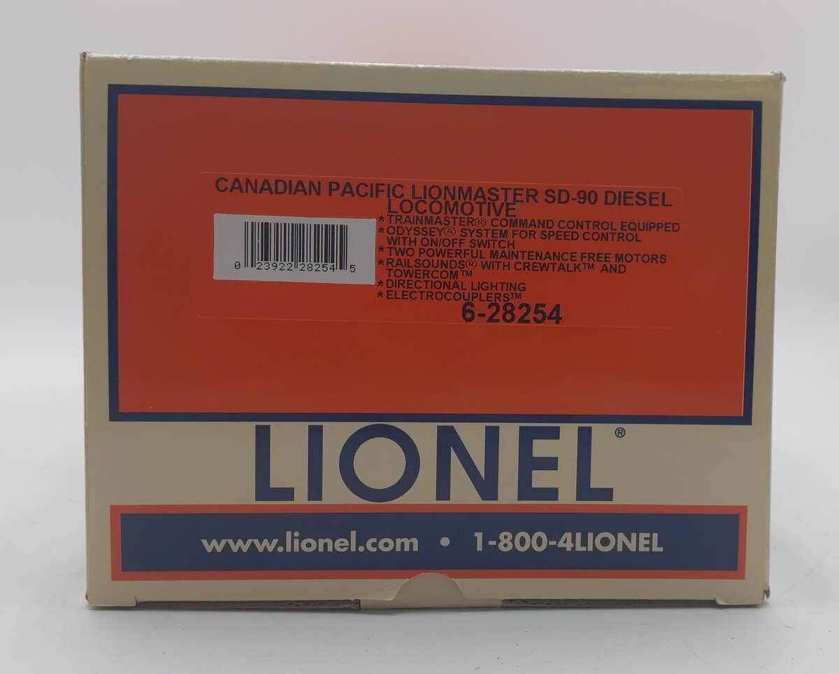 Lionel 6-28254 O CP Lionmaster SD-90 Diesel Locomotive w/TMCC&RS #9108 EX/Box