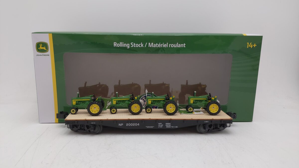 Lionel 2426160 O Northern Pacific 40' Flatcar with John Deere Tractor Load LN/Box