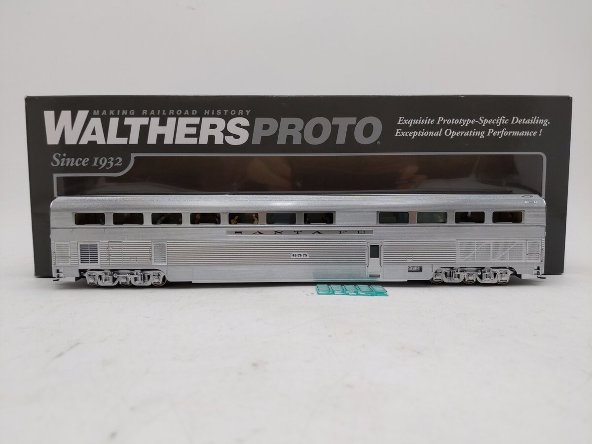 Walthers 920-9663 HO Santa Fe Deluxe Edition 2 85' Hi-Level Diner Car #655 EX/Box
