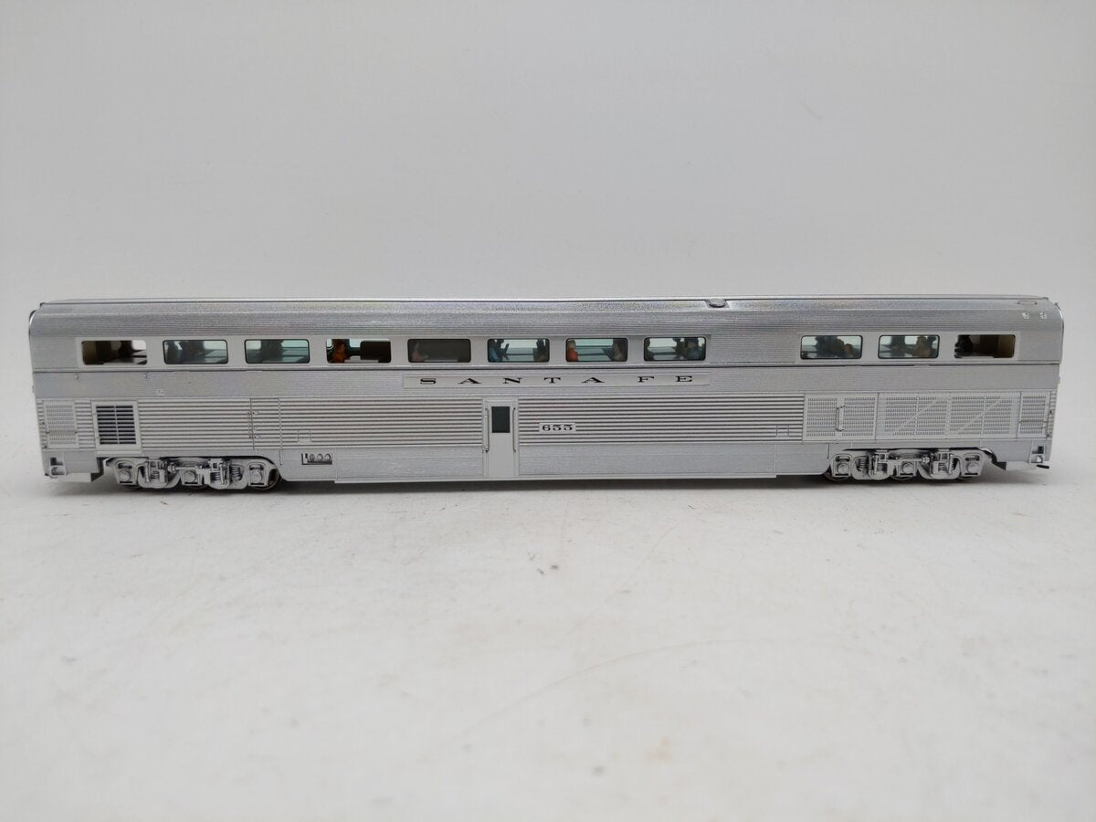 Walthers 920-9663 HO Santa Fe Deluxe Edition 2 85' Hi-Level Diner Car #655 EX/Box