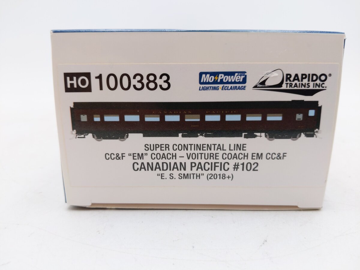 Rapido Trains 100383 HO Lt Weight Coach CP/RCP#102 LN/Box