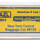 American Z-Line 71607-2 Z New York Central Baggage Car #8726 LN/Box