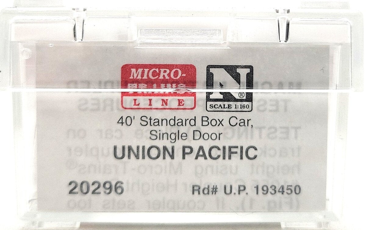 Micro-Trains 20296 N Scale Union Pacific 40' Standard Single Door BoxCar #193450 LN/Box