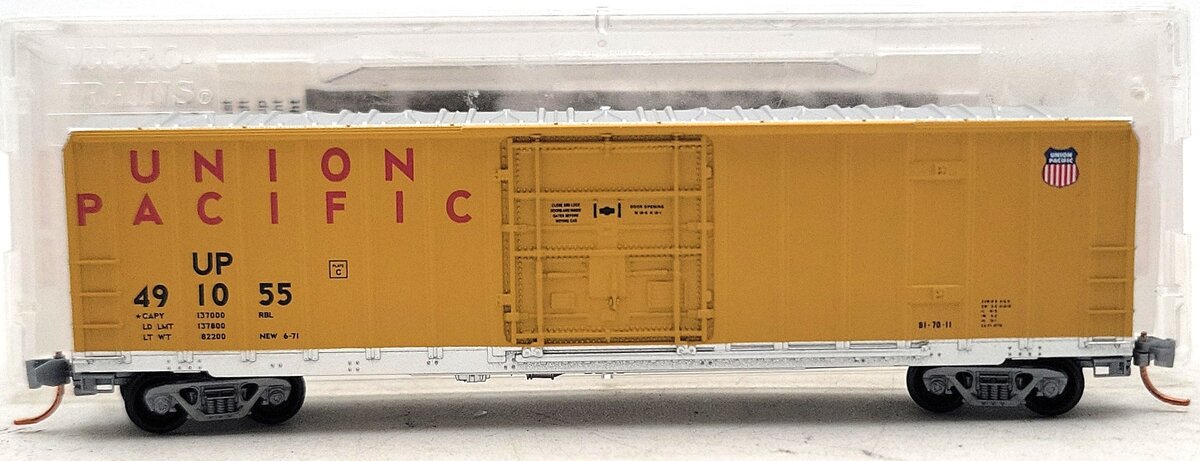 Micro-Trains 02700351 N UP 50' Rib Side Plug Door Boxcar w/o Roofwalk #491055 LN/Box