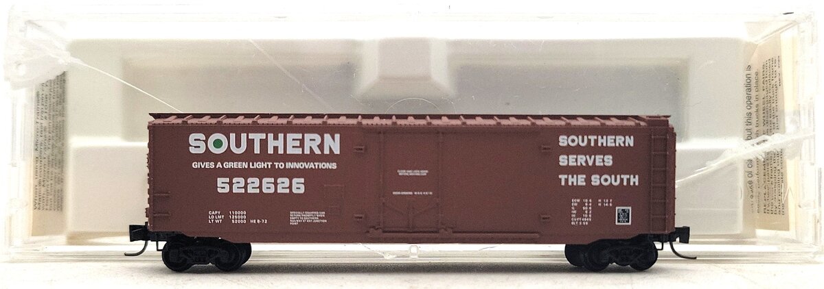 Micro-Trains 13618-2 Z Scale Southern 50' Box Car #522626 LN/Box
