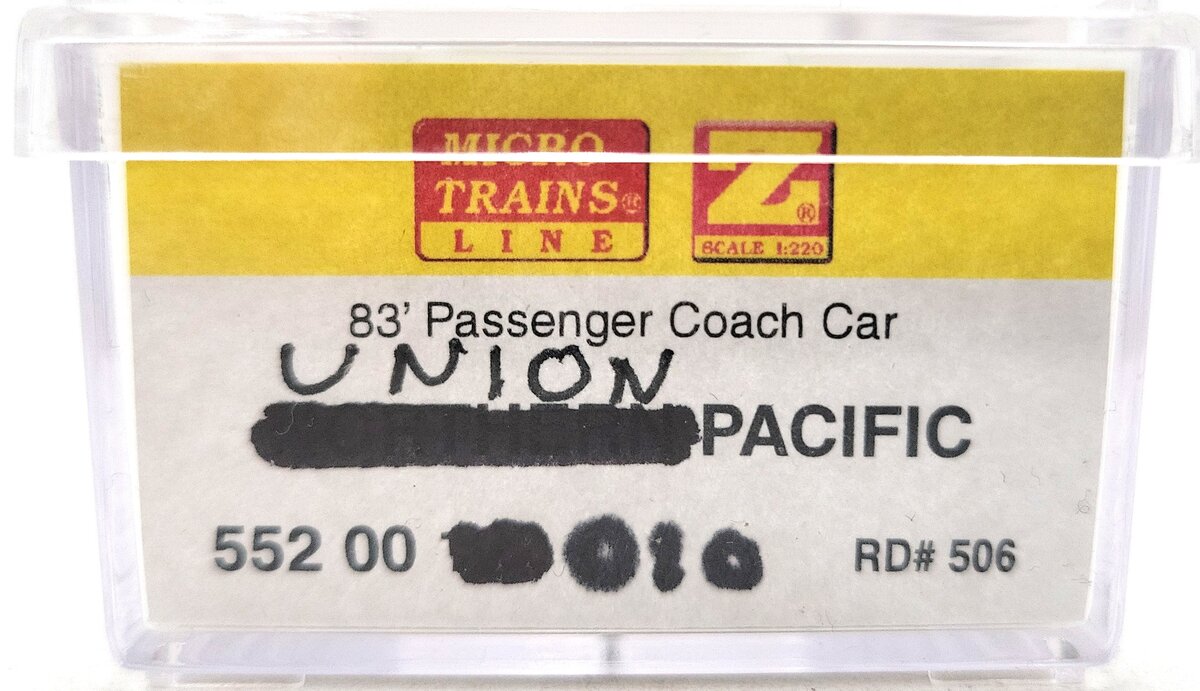 Micro-Trains 55200010 Z Scale Union Pacific Smoothside Coach Car/Box