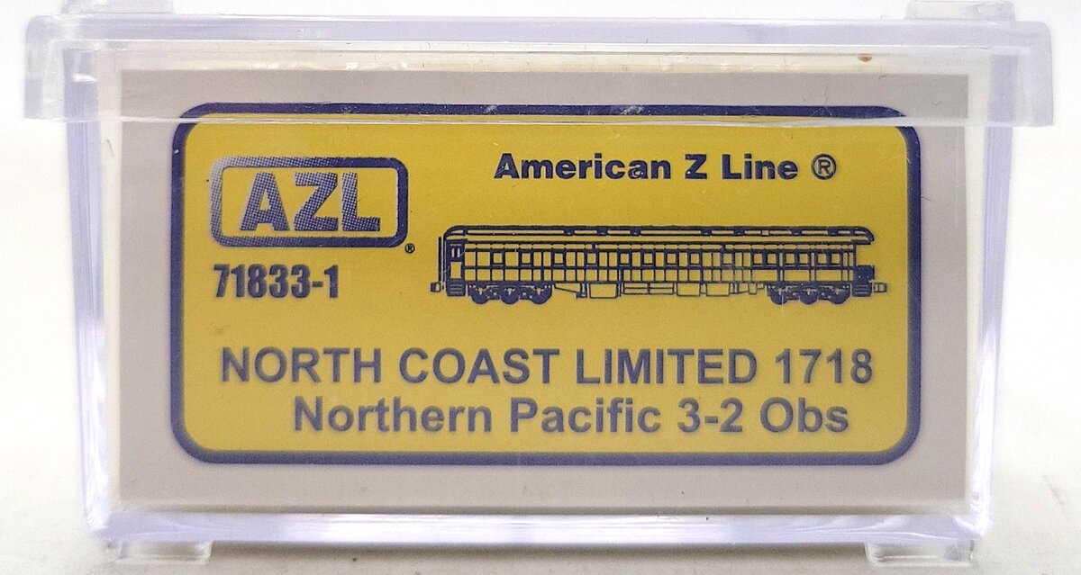 American Z-Line 71833-1 Z Scale Northern Pacific 3-2 Observation Car #1718 LN/Box