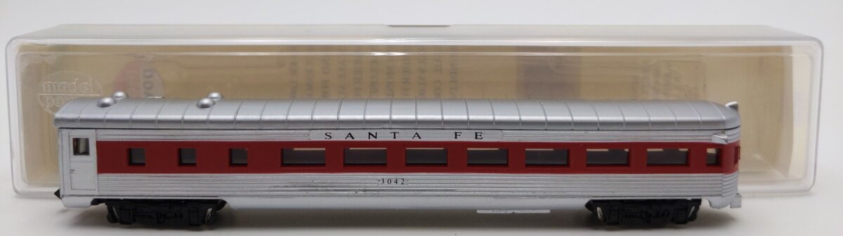 Model Power 3042 N Scale Santa Fe 75' Steamlined Observation Passenger Car #3042 LN/Box