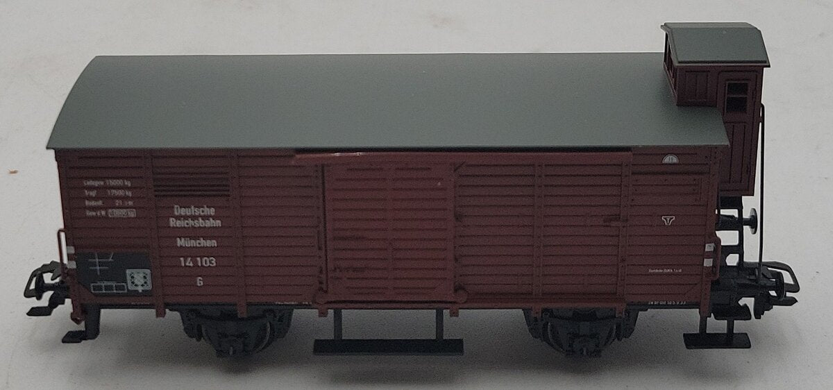Marklin 4695 HO Scale Deutsche Reichsbahn Boxcar w/ Brackman's Cabin #14103 LN/Box