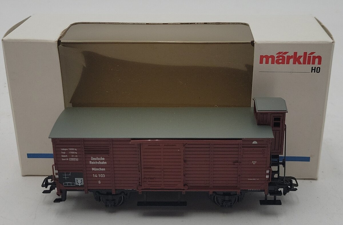 Marklin 4695 HO Scale Deutsche Reichsbahn Boxcar w/ Brackman's Cabin #14103 LN/Box