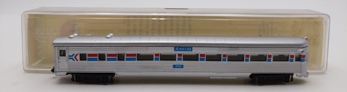 Model Power 3043 N Scale Amtrak 75' Observation Car EX/Box