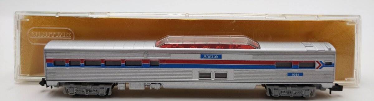 Minitrix 3053 N Scale Amtrak vista Dome Passenger Car #9354 EX/Box