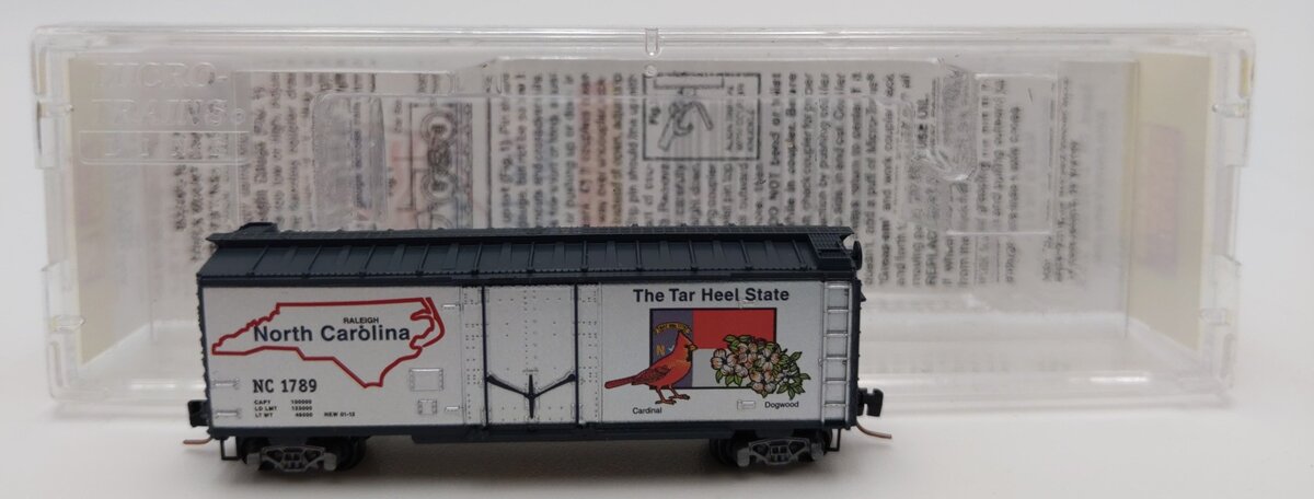 Micro-Trains 50200542 Z North Carolina 40' Standard Plug-Door Box Car #1789 LN/Box