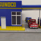Menards 275-9288 O Scale Sunoco Gas Station w/ 2 Ford Trucks EX/Box