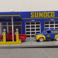 Menards 275-9288 O Scale Sunoco Gas Station w/ 2 Ford Trucks EX/Box