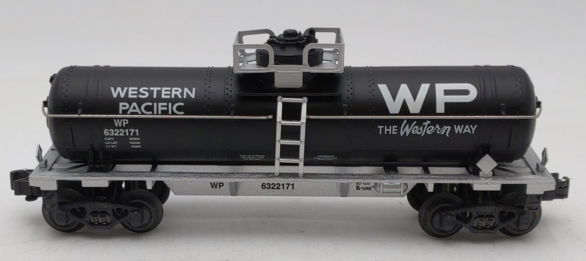 K-Line K632-2171 Western Pacific Single Dome Tank Car #6322171 EX/Box