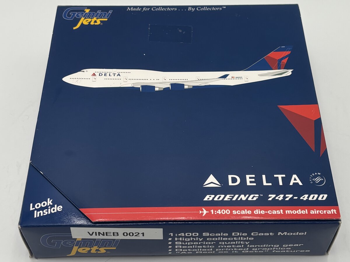 Gemini Jets GJDAL902 1:400 Delta Air Lines Boeing 747-400 N665US LN/Box