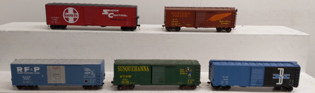Assorted S Gauge Box & Refrigerator Cars [5] #11801 #19505 #2615 #76054 #521 EX
