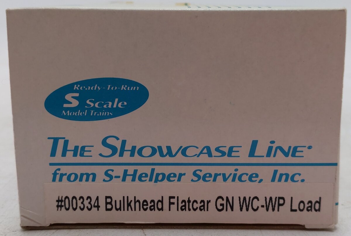 S-Helper 00334 S Scale Great Northern Bulkhead Flatcar w/ Load #60403 EX/Box