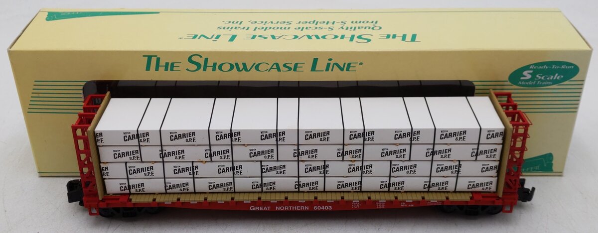 S-Helper 00334 S Scale Great Northern Bulkhead Flatcar w/ Load #60403 EX/Box
