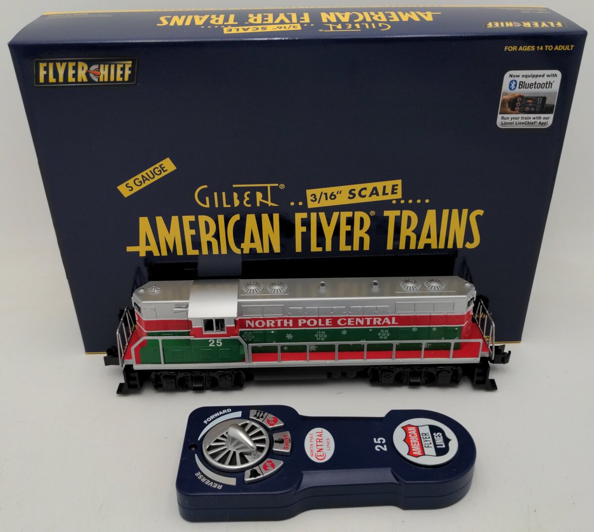 American Flyer 6-48045 S North Pole Central FlyerChief GP-7 Diesel Locomotive EX/Box