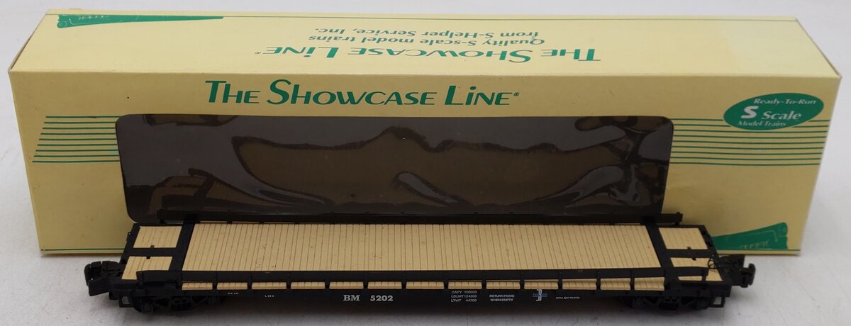 S-Helper 00263-5 S Gauge Boston & Maine Flat Car #5202 EX/Box