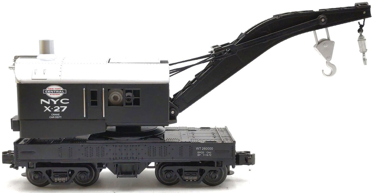 MTH 30-7910 O Gauge New York Central Operating Crane Car X-27 EX/Box