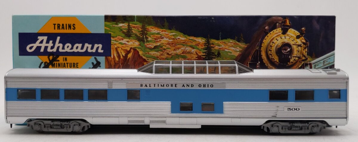 Athearn 1825 HO B&O Streamlined Vista Dome Kit #500 -Assembled EX/Box