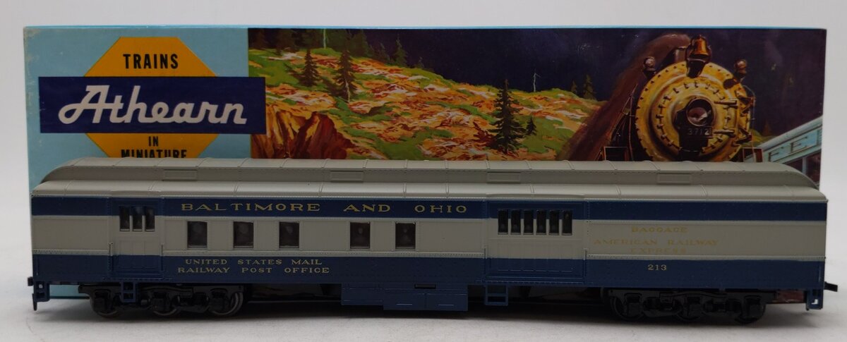 Athearn 1845 HO B&O Standard RPO Mail Car Kit #213-Assembled LN/Box