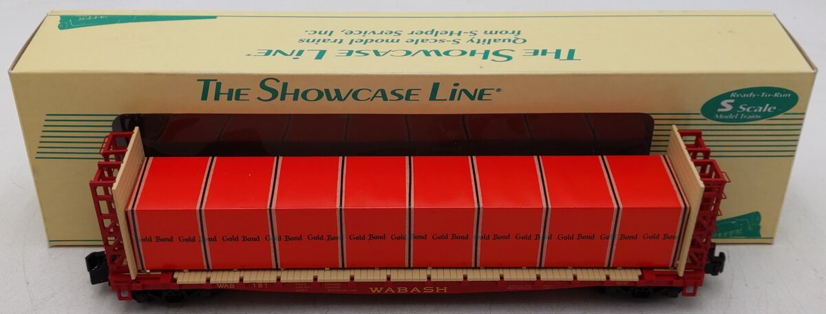 S-Helper 00166 "S" Scale Wabash Bulkhead Flatcae W/ GBP BM Load EX/Box