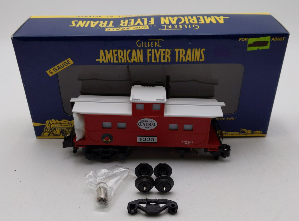 American Flyer 6-48739 S Gauge North Pole Central Illuminated Christmas Caboose EX/Box