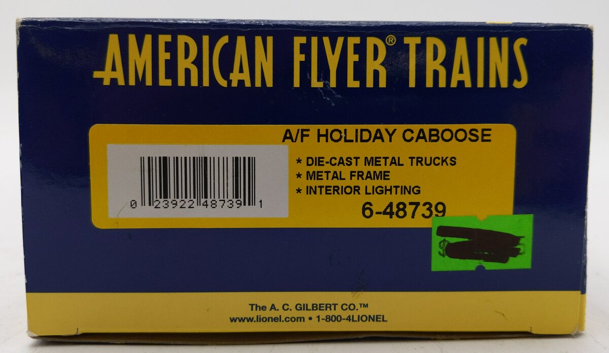 American Flyer 6-48739 S Gauge North Pole Central Illuminated Christmas Caboose EX/Box