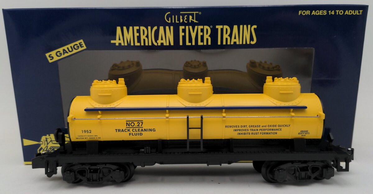 American Flyer 6-48440 S Gauge Track Cleaning Fluid 3-Dome Tank Car #27 LN/Box