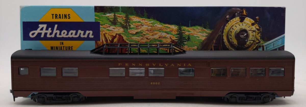 Athearn 1822 HO Pennsylvania Streamlined Vista Dome Kit #4902 -Assembled EX/Box