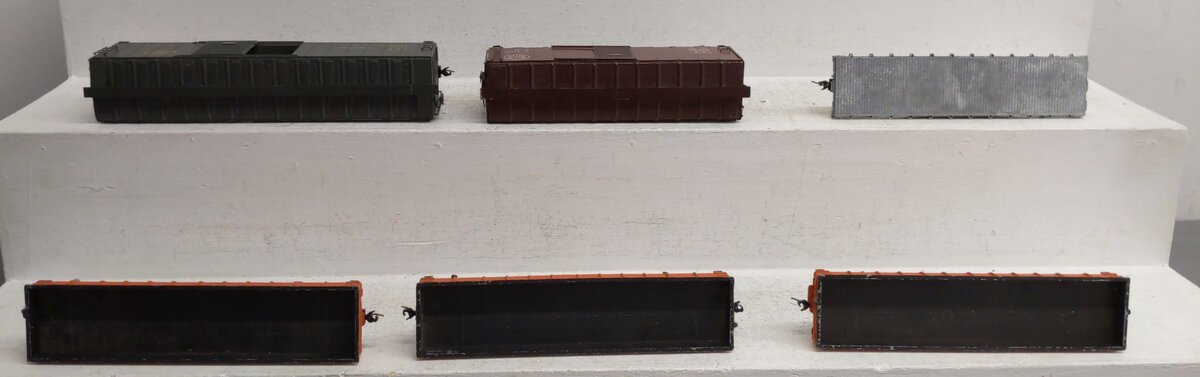 Assorted S Gauge Custom Freight Cars [6] #96754 #68040 EX