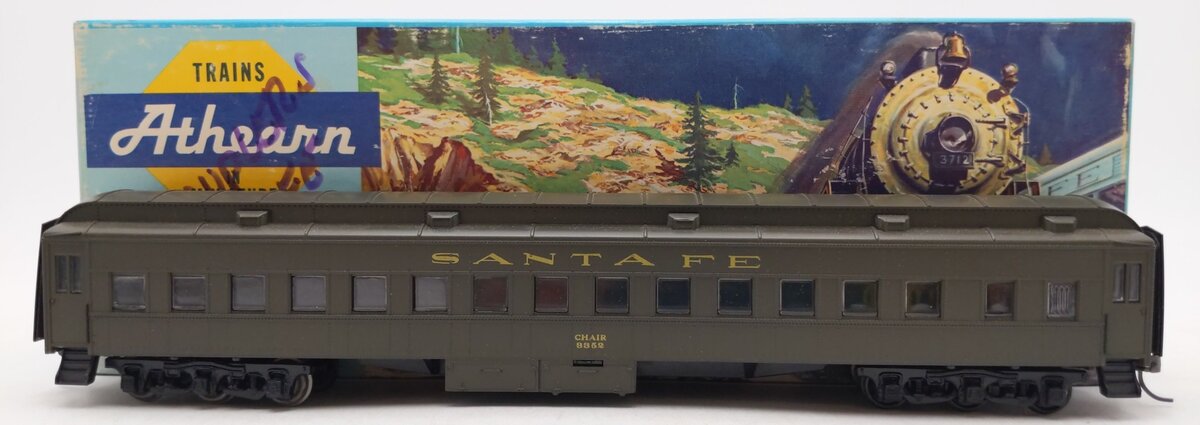 Athearn 1856 HO Santa Fe 70' Standard Coach W/Clerestory Roof Kit-Assembled LN/Box
