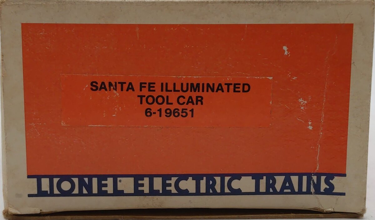 Lionel 6-19651 O Gauge Atchison Topeka & Santa Fe Illuminated Tool Car #19651 VG/Box