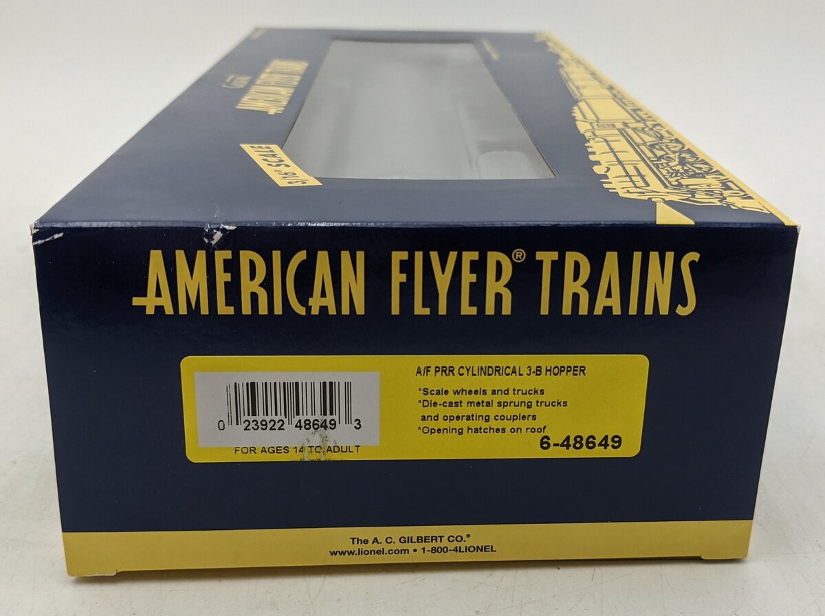 American Flyer 6-48649 S Scale Pennsylvania Railroad Cylindrical Hopper NIB