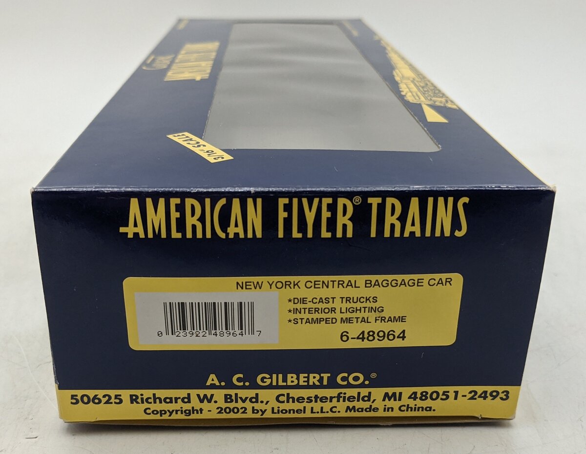 American Flyer 6-48964 S Gauge New York Central Streamlined Full Baggage Car LN/Box