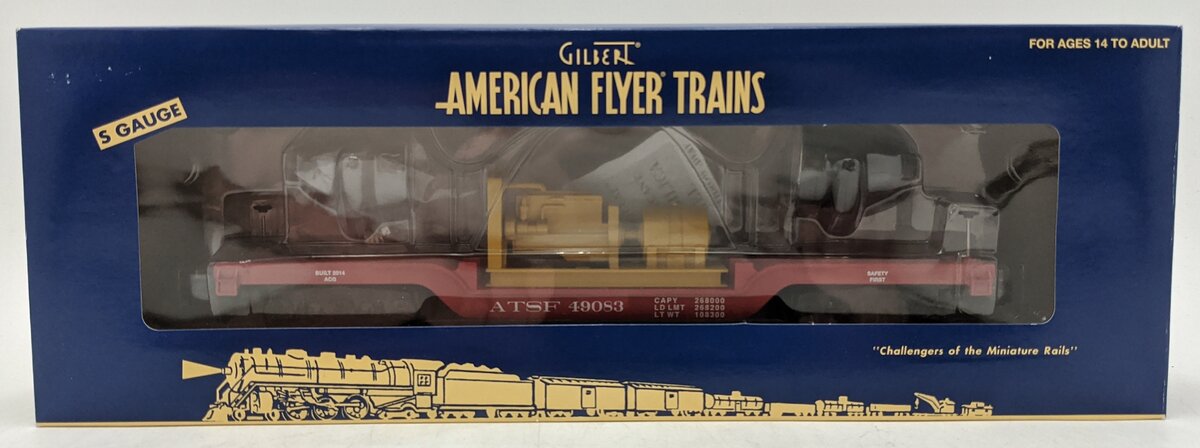 American Flyer 6-49083 S Scale Santa Fe Depressed Center Searchlight Car #49083 NIB