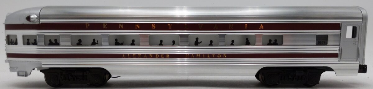Lionel 6-9574 O Gauge Pennsylvania "Alexander Hamilton" Aluminum Observation Car VG