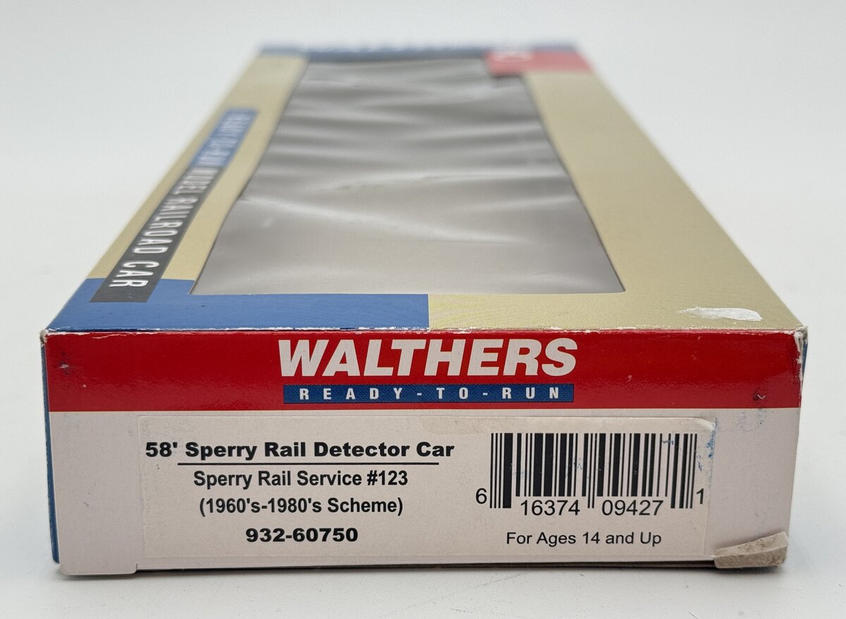 Walthers 932-60750 HO Scale Sperry Rail Service 58' Detector Car #123 VG/Box