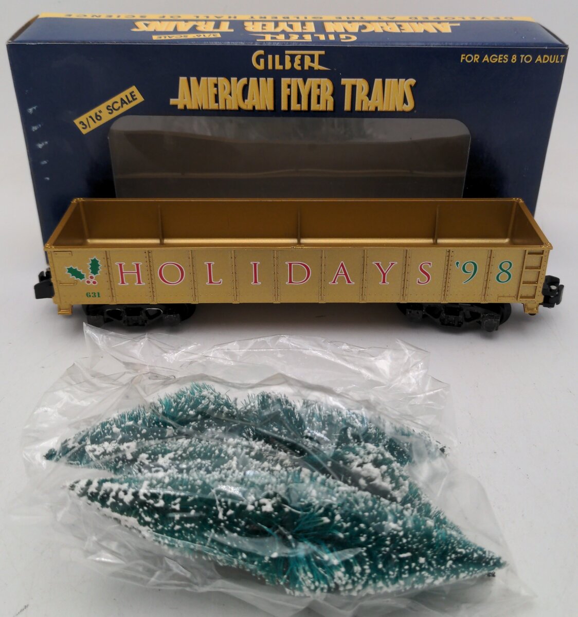 American Flyer 6-48335 S Gauge Holiday Gondola w/Christmas Trees VG/Box
