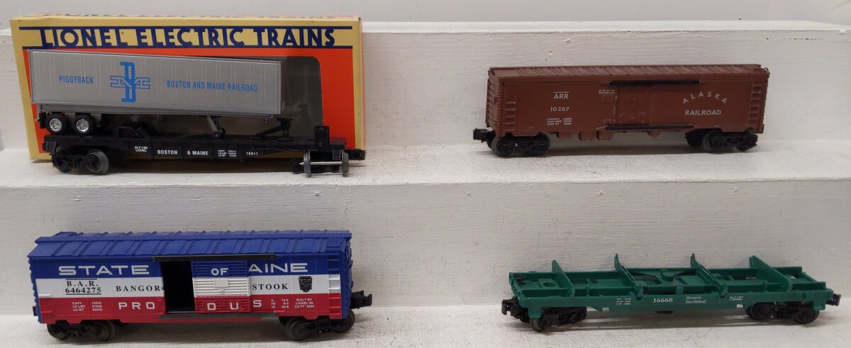 Lionel & Other O Gauge Assorted Freight Cars: #6464275, 10267, 16911,16668 [4] EX