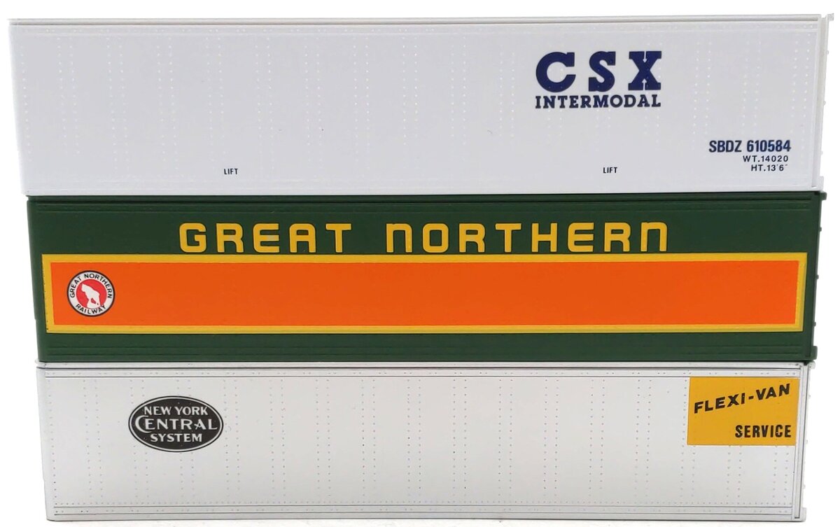 Lionel 6-12826 O CSX/Great Northern/New York Central Intermodal 3-Container Pack LN/Box