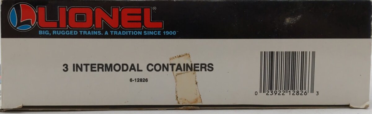 Lionel 6-12826 O CSX/Great Northern/New York Central Intermodal 3-Container Pack LN/Box
