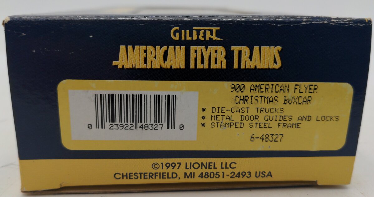 American Flyer 6-48327 S Gauge 1997 Christmas Boxcar #900 EX/Box