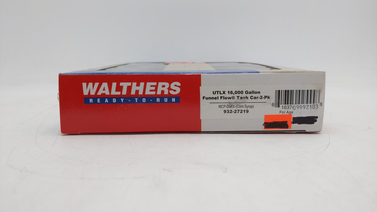 Walthers 932-27219 HO MCP-DMIX UTLX 16,000 Funnel Flow Tank Car (Set of 2) EX/Box